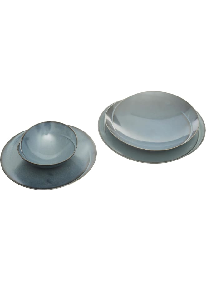 Rosa By Fathy Mahmoud Infinity Porcelain Ramadan Dinner Set 24-Pieces, Blue Jeans - Image 3